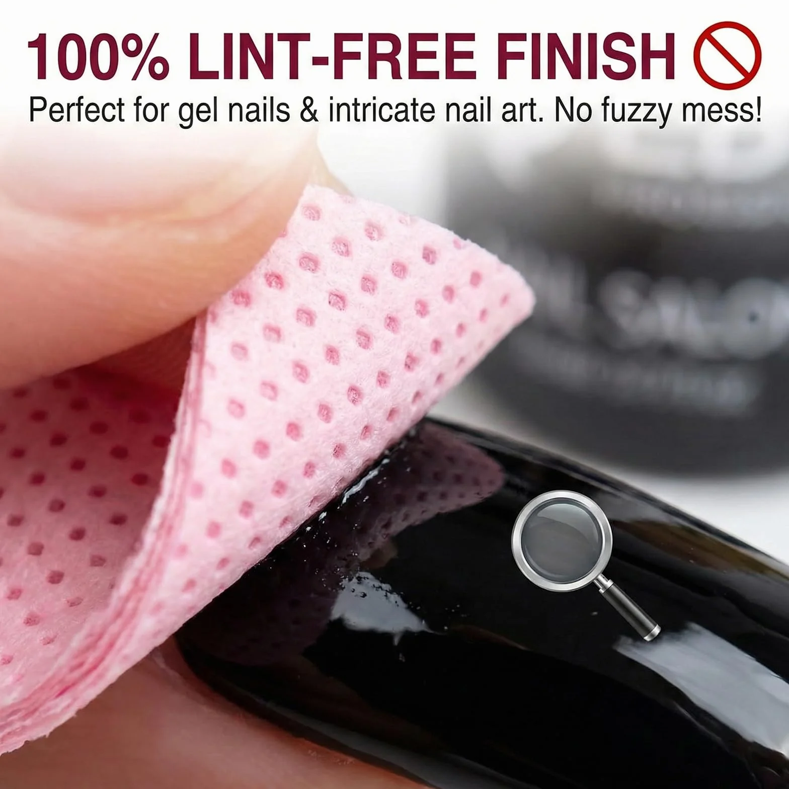 300 Pezzi Pad Senza Pelucchi per unghie in Cellulosa Quadrate, Salviette per Unghie, Unghie Rimozione Pulizia Pads per Rimuovere Smalto e Gel per unghie fai da te e saloni (Rosa)