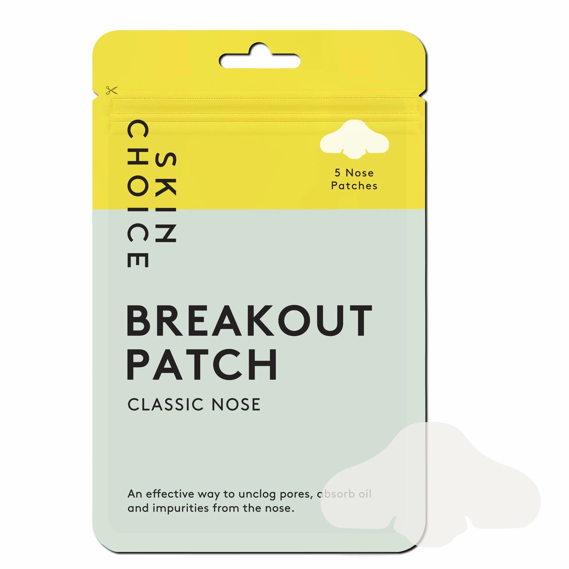 SKIN CHOICE Nose Pore Strips - Strisce idrocolloidali per la pulizia profonda per liberare e restringere i pori, assorbire il sebo, acne e punti neri Vegan (5 unità)