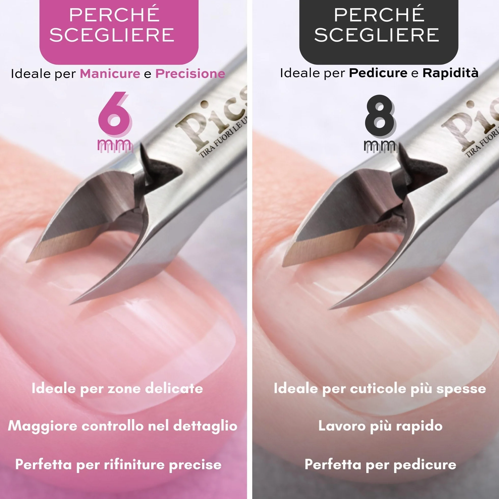Tronchesino Cuticole Professionale 6mm Acciaio Inox per Manicure e Pedicure