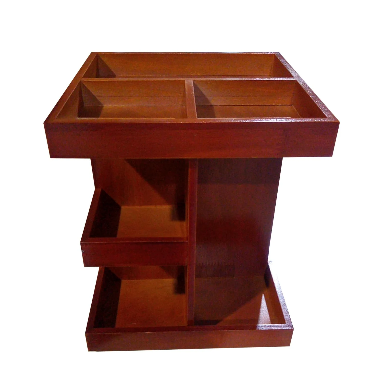 Organizer Trucco Girevole Espositore In Legno Stile Rustico | Organizer girevole portaprofumi e trucchi Articoli Toeletta Cosmetici Profumi Cura Pelle Casa Bagno Camera Piano Appoggio