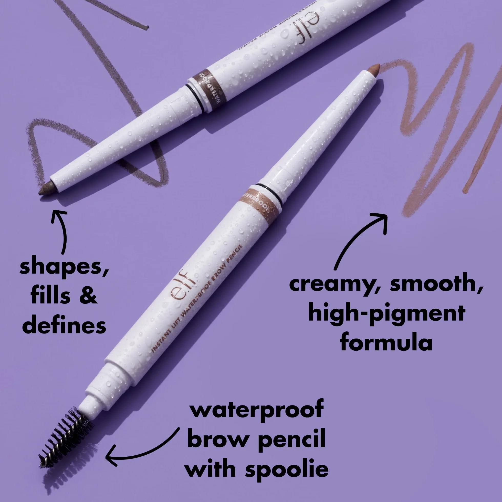 e.l.f. Instant Lift Waterproof Brow Pencil matita sopracciglia lunga tenuta modellare definire vegano Deep Brown