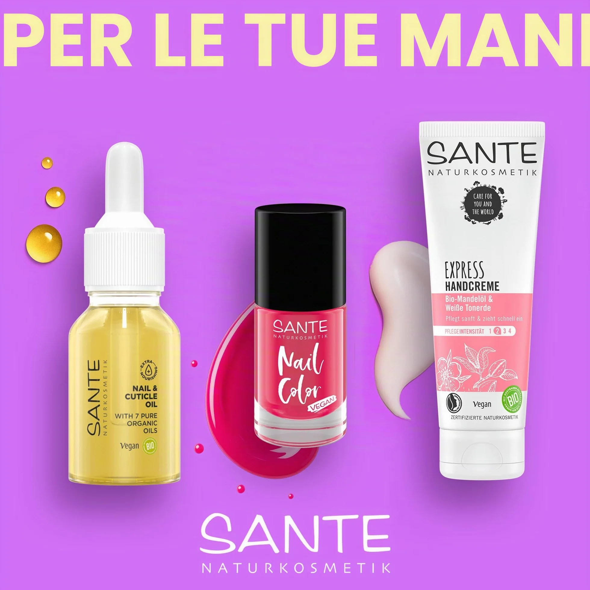 SANTE Naturkosmetik Olio per unghie e cuticole, olio per la cura delle unghie, cura per unghie e cuticole, con oli biologici e vitamina E, vegano, 15 ml