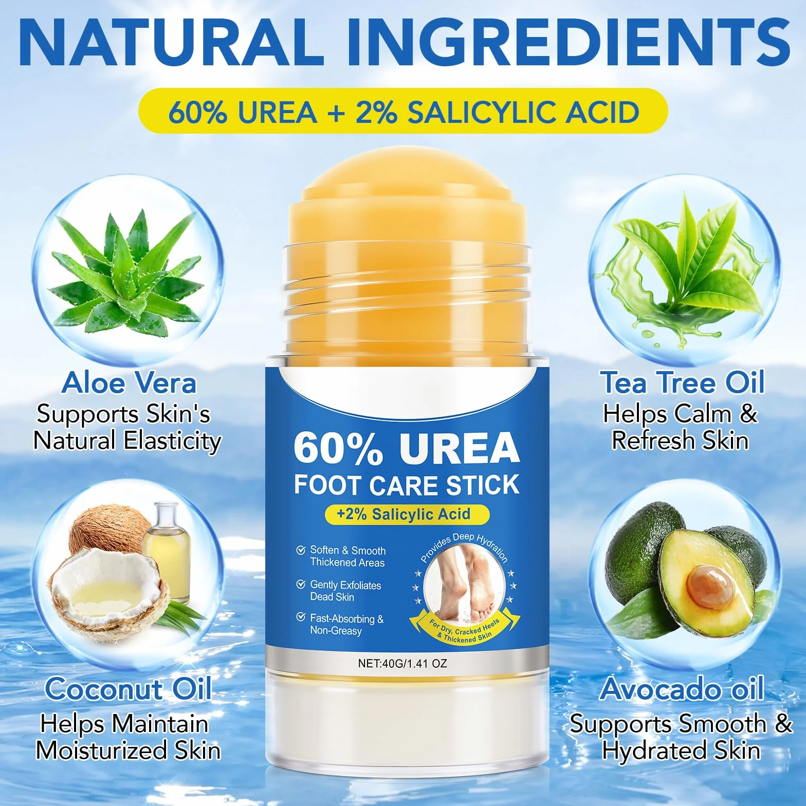 Crema Piedi Urea 60% 40g (2 Pezzi) Idratazione Profonda Pelle Ruvida