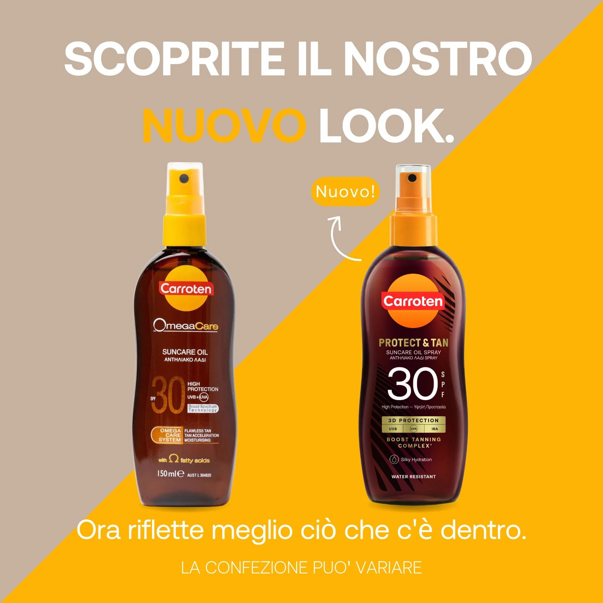 Carroten OmegaCare Tanning Oil SPF 30 150 ml Olio abbronzante spray con protezione solare