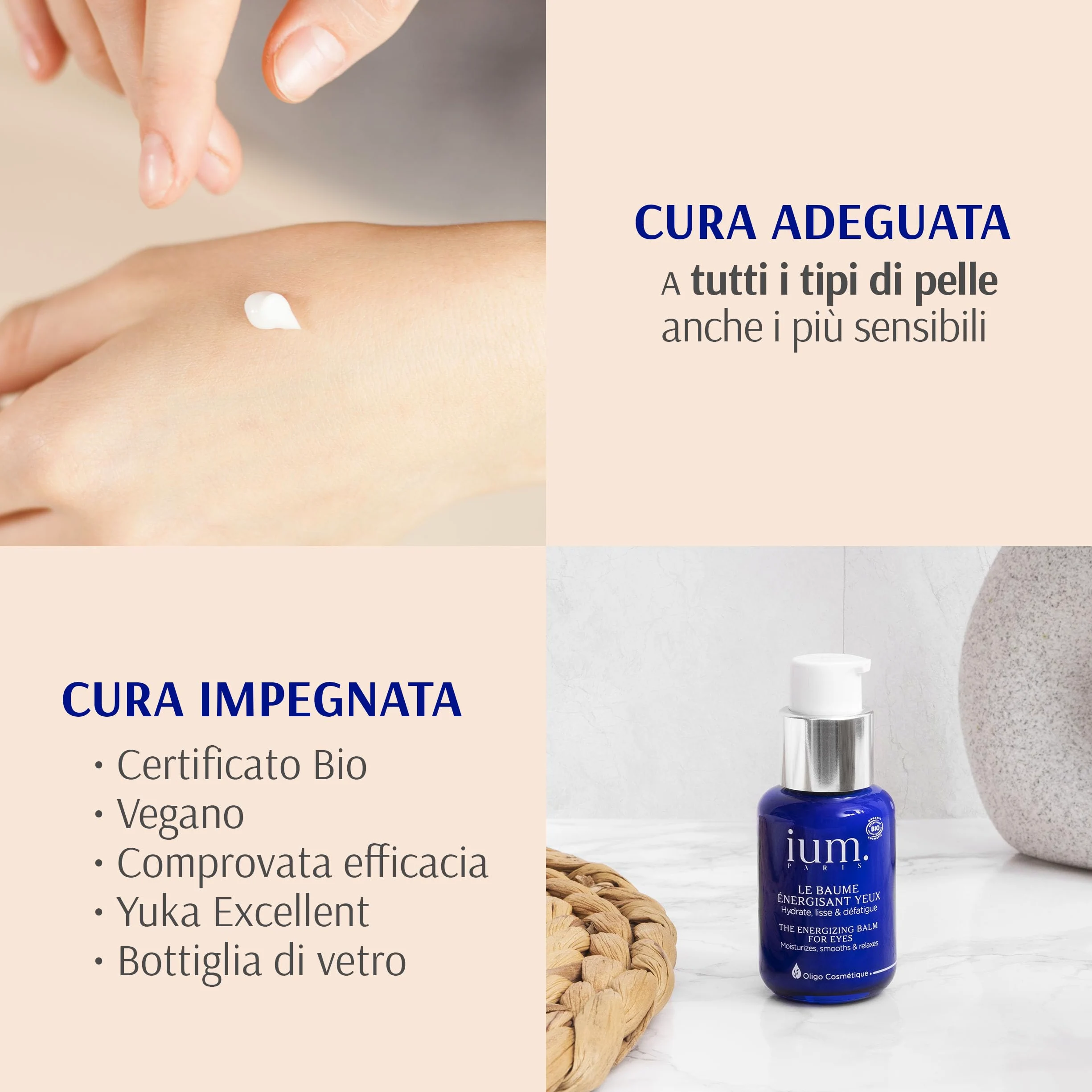 Crema Contorno Occhi Antirughe - Balsamo Energizzante Arricchito con Magnesio e Zinco Naturali - Crema Occhiaie Donna e Anti Borse Occhi Sotto Gli - Bio, Vegano - 30ml