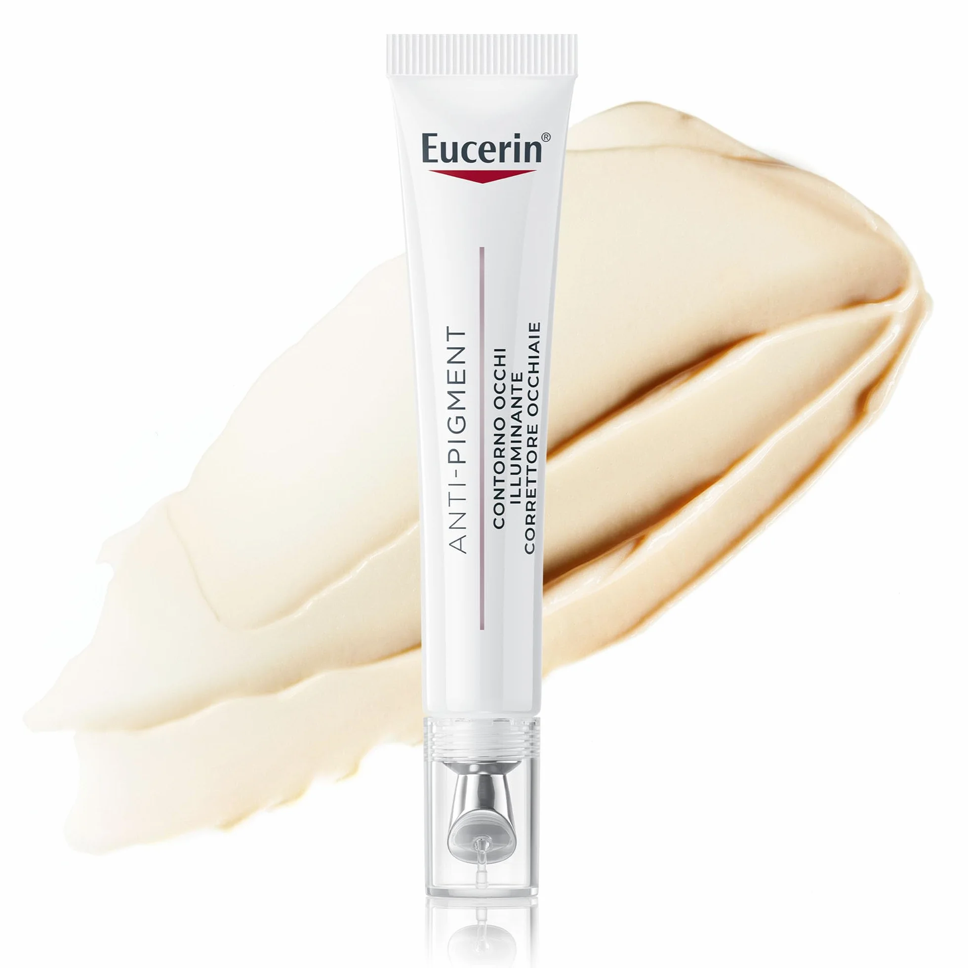 Eucerin Anti-Pigment Contorno Occhi Illuminante Correttore Occhiaie 15 ml, Crema contorno occhi per uno sguardo luminoso, Crema occhiaie brune e bluastre arricchita con Acido Ialuronico