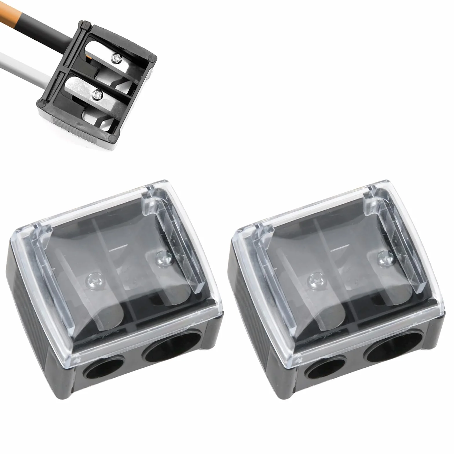 Nero Temperamatite Trucco Doppio Foro, Per Matite Jumbo E Standard, Accessori E Strumenti Cosmetici (2)