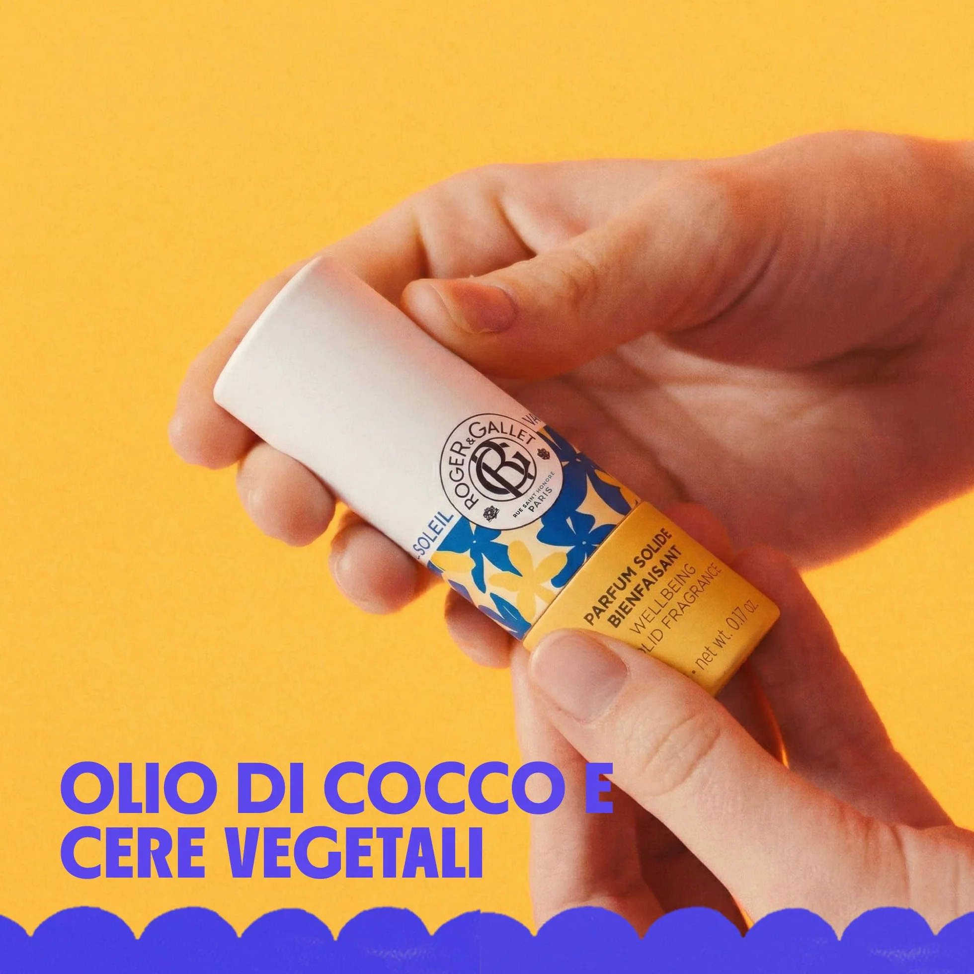 Roger&Gallet - Vanille Soleil - Profumo Solido di Benessere - Gelsomino, Vaniglia, Ylang-Ylang - 5g