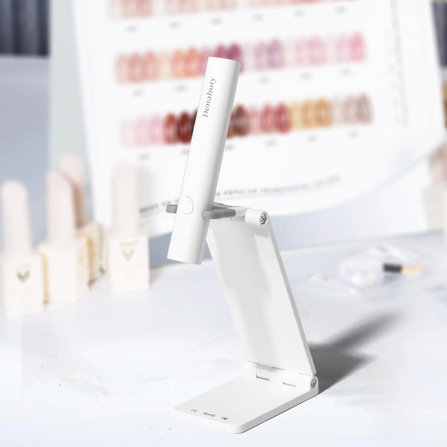 Denabuty Mini Lampada UV LED Unghie Senza Fili 3W USB Ricaricabile Portatile Penna Asciuga Unghie Gel Bianco
