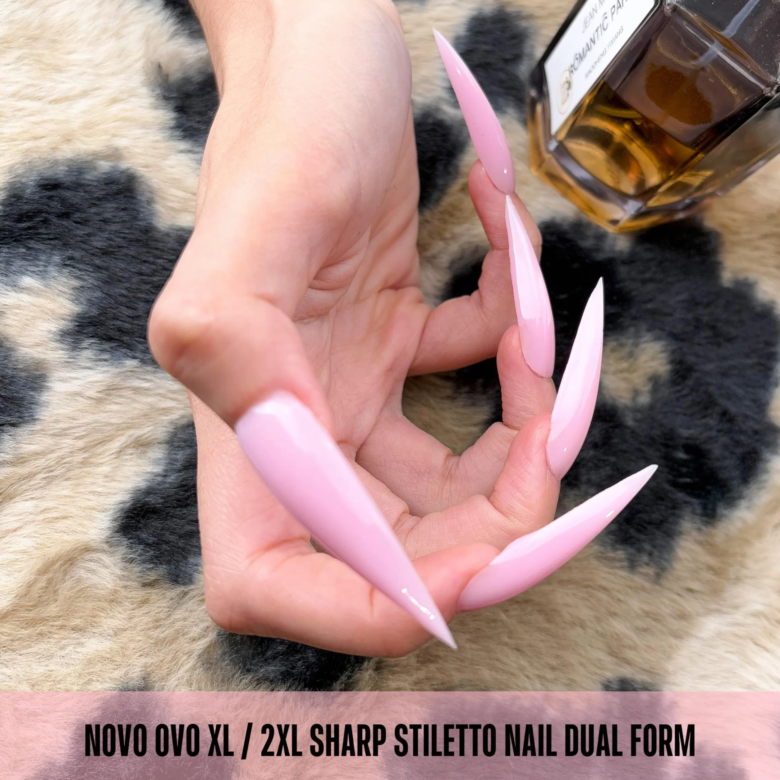 NOVO OVO Extra Long XXL - Confezione da 280 stampi per manicure fai da te, in acrilico riutilizzabile