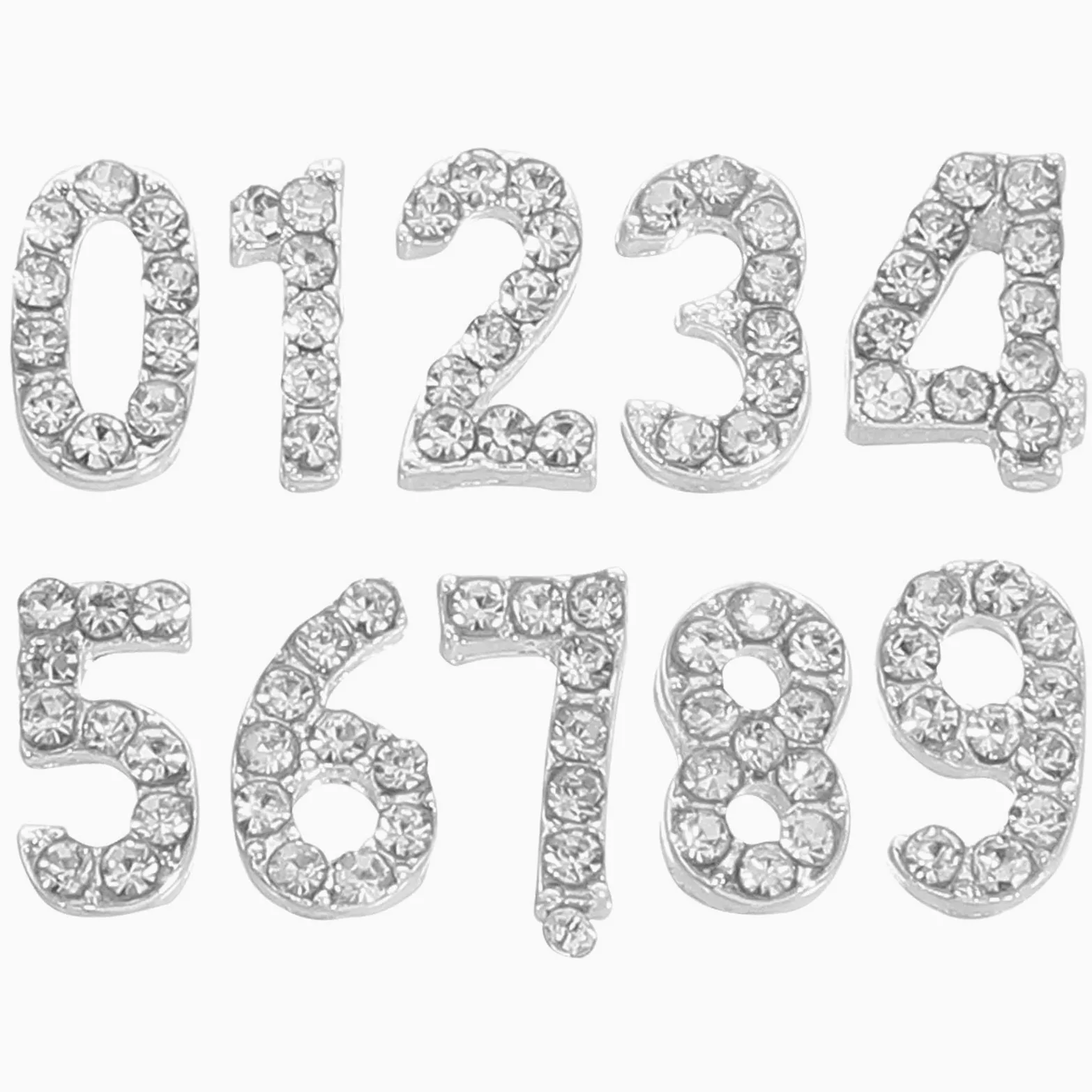 Healvian 100pezzi Ciondoli Numerici per Unghie Strass di Decorazioni per Nail Art Accessori in Retro Piatto Gioielli Numeri per Manicure