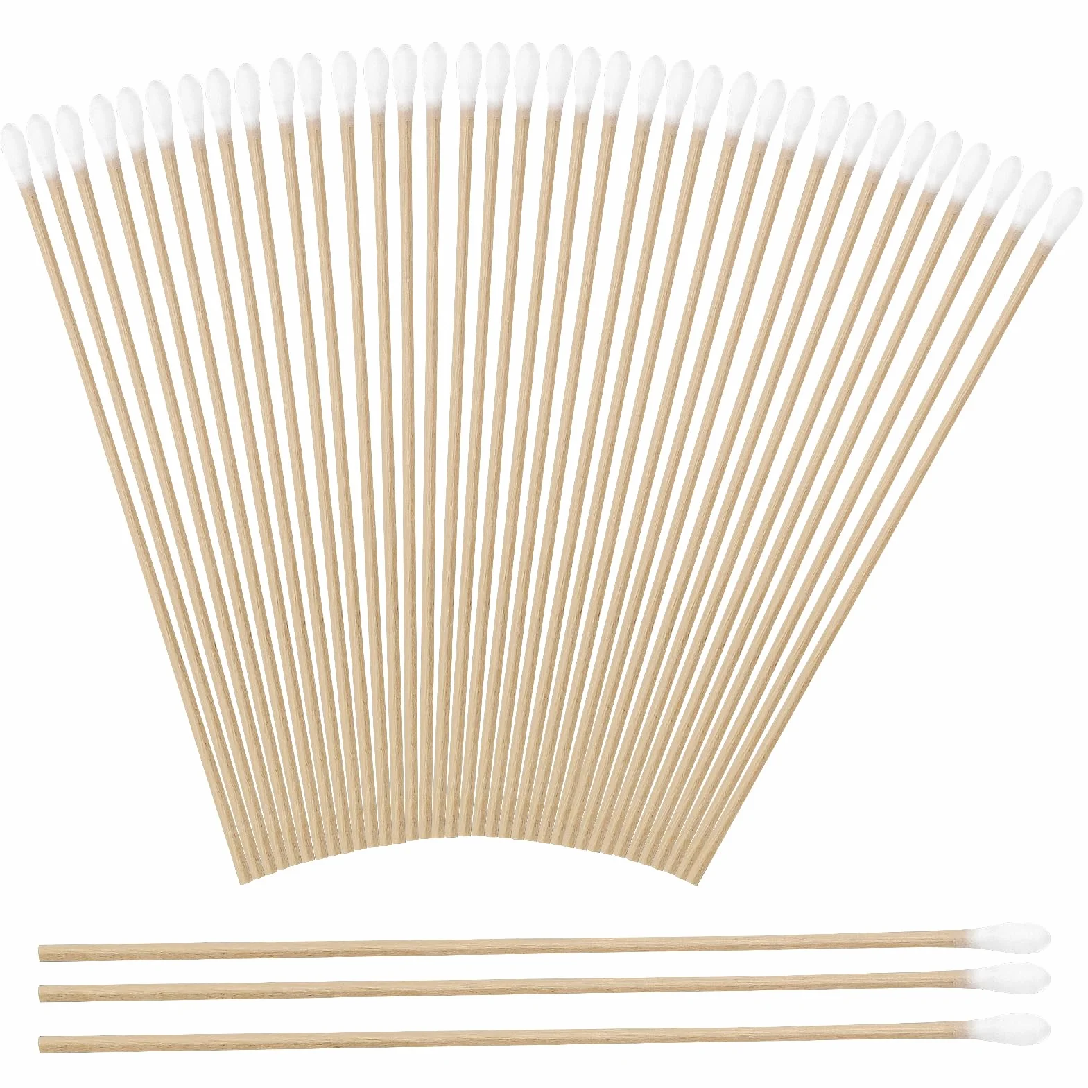 200 pezzi Tamponi di cotone in legno, tamponi di cotone da 15 cm, tamponi di pulizia lunghi ecologici per strumenti cosmetici di trucco Tastiera e fotocamera