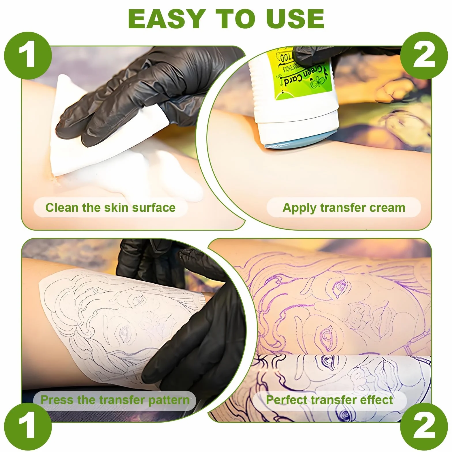 Tattoo Transfer Gel Stencil Gel - TONBAO Crema Gel per Trasferimento Tatuaggi Doppio Pack 2 x 51g per Professionista Formula Veloce Asciugatura Linee Chiare