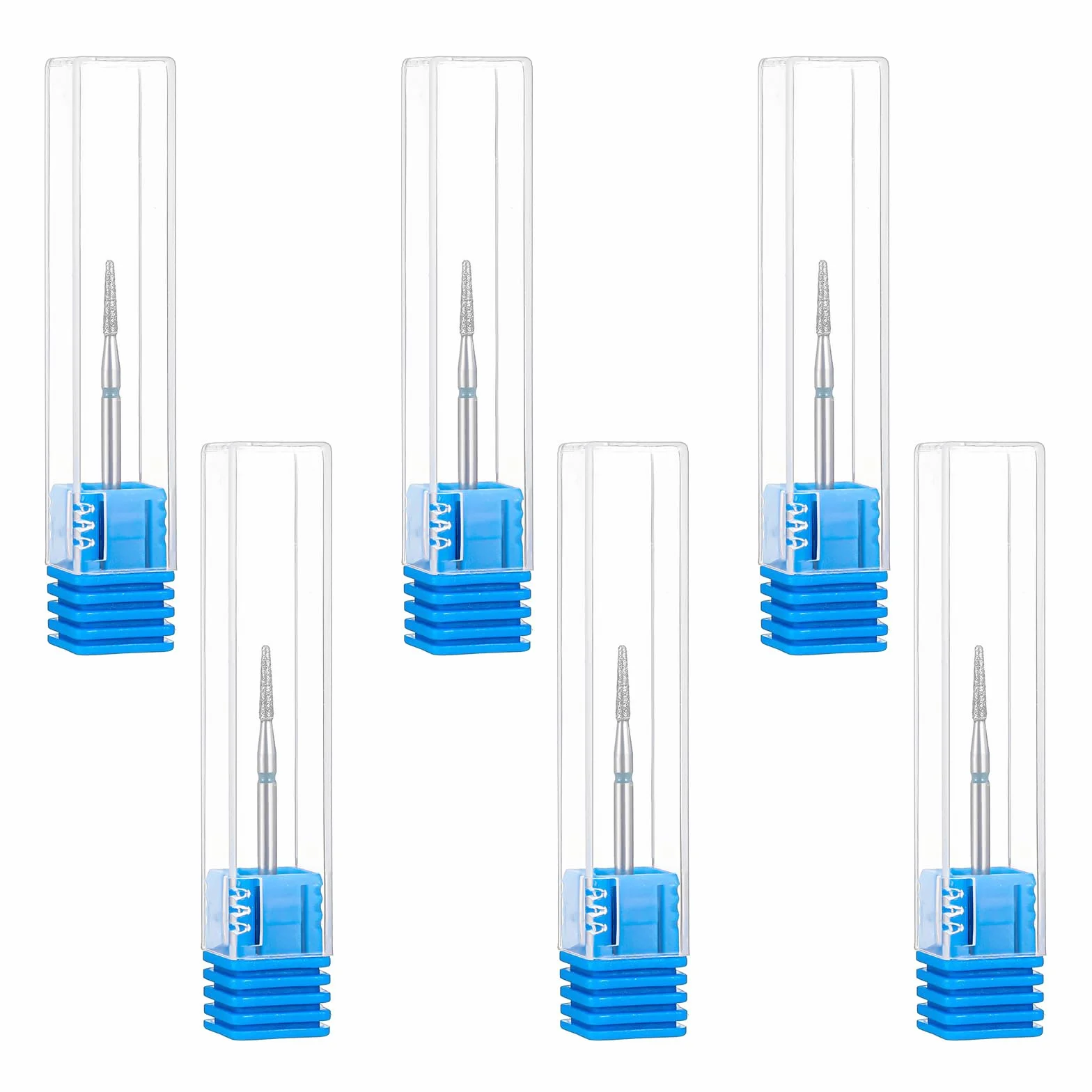 Fresa per cuticole diamantate 6 punte riutilizzabili con astuccio grana media strumento professionale