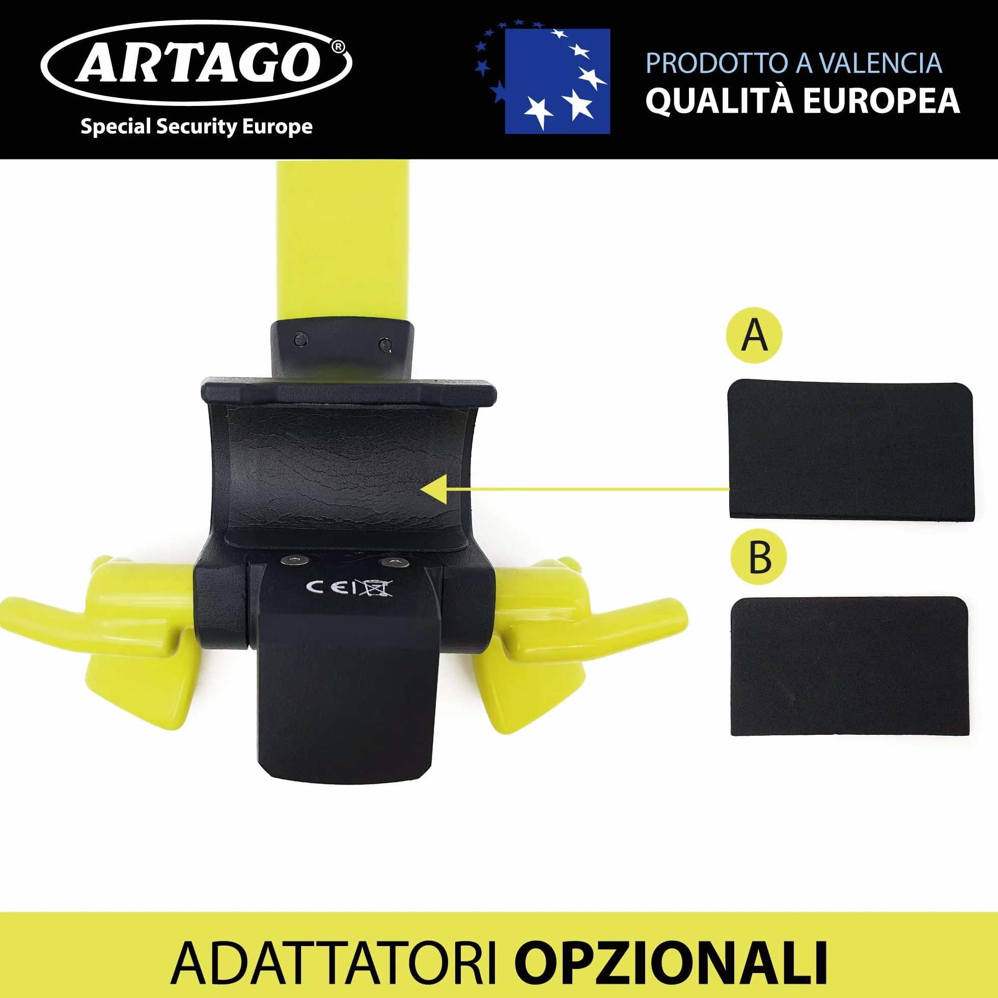 ARTAGO 870 Antifurto Auto Alta Gamma, Blocca Sterzo 2en1, Allarme Intelligente 120dB LED Notte, Bloccasterzo Meccanico Sonoro
