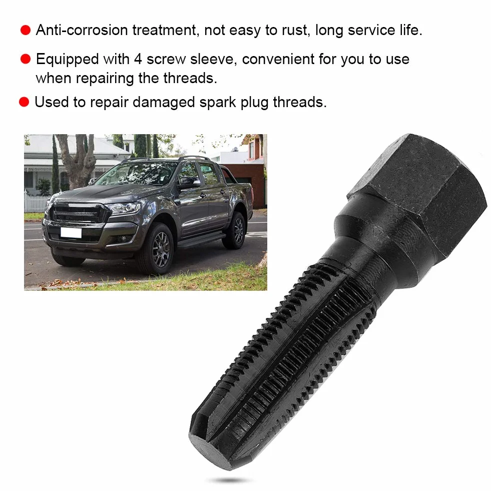 Tyenaza M14 x 1,25 Kit di Riparazione Filetti Helicoil Candele, 14mm Attrezzo per Riparazione Filettatura Foro Candela in Acciaio