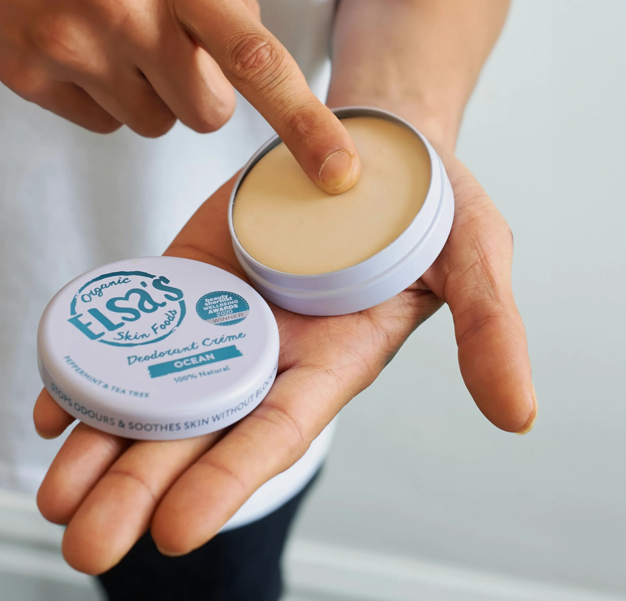 Elsa's Organic Skin Foods, Creme deodoranti naturali, confezione da 3, oceano, amore, limone ghiaccio, senza alluminio, senza bicarbonato di sodio, protezione 24 ore, senza plastica, deodorante per