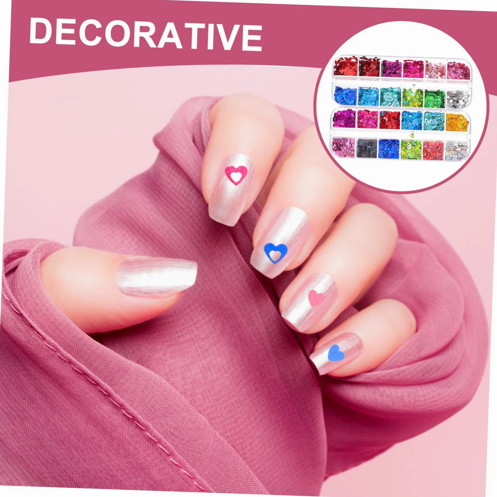 FOMIYES 4 Set Di Paillettes Per Unghie A Forma Di Cuore Glitter Per Unghie Forniture Per Nail Art Per Donne 2 Scatole*4