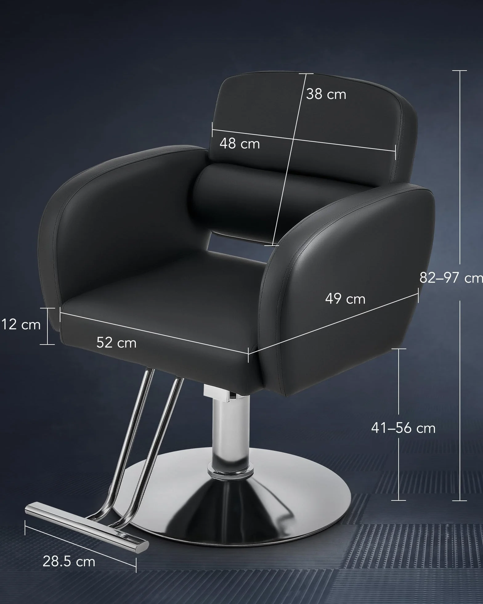 CO-Z Poltrona da Parrucchiere Sedia da Barbiere Professionale con Girevole a 360° Altezza Regolabile 15 cm Poltrona da Parrucchiere Idraulica Capacità di 250 kg per Barbieri e Salone di Bellezza