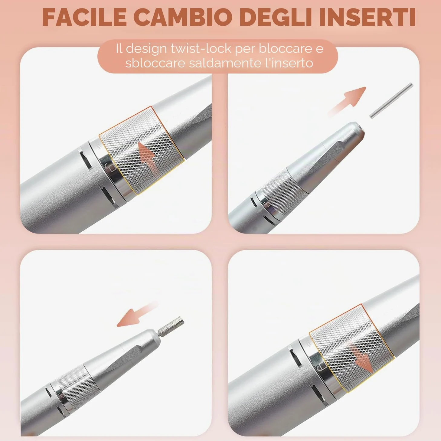 Fresa unghie professionale JCMaster, 35.000 U/min, lima elettrica portatile per unghie in gel e acrilico, batteria ricaricabile, incl. 12 punte, comando a pulsante.
