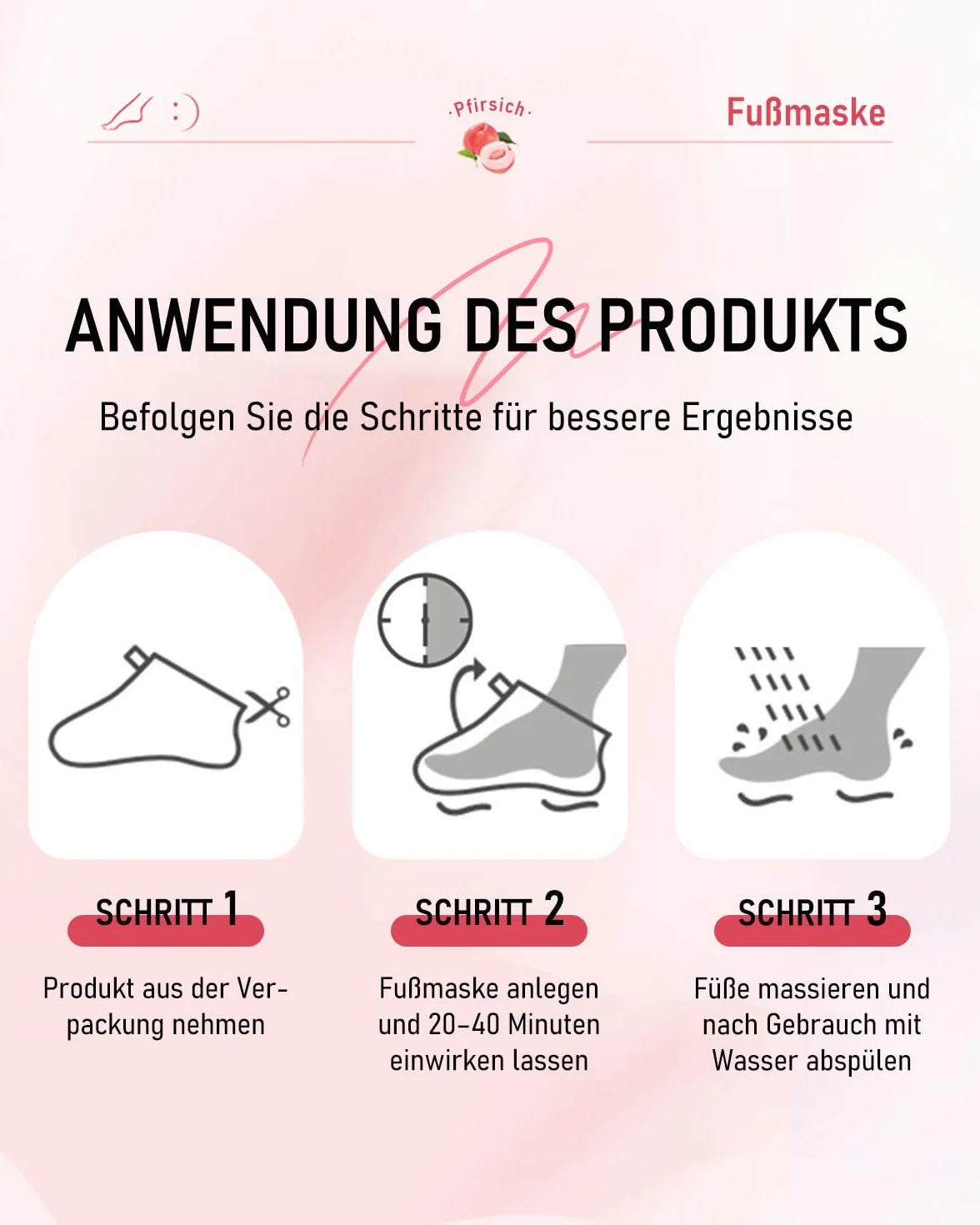 6 paia di maschere per piedi di pesca con niacinamide, idratanti e riparanti, peeling contro calli e pelle secca, maschera per piedi morbidi e delicati