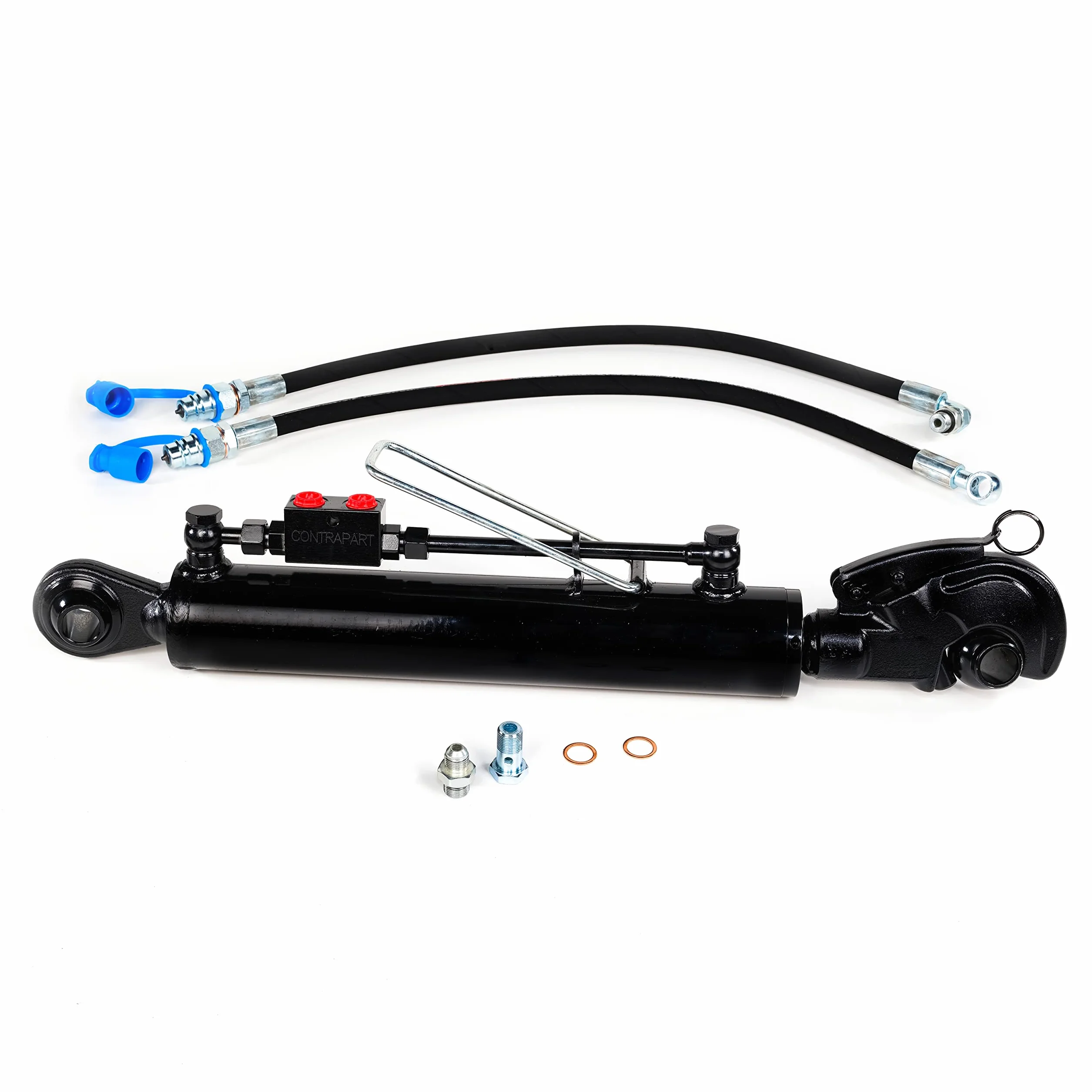 Terzo punto idraulico per trattore CAT2 300 mm Corsa blocco di bloccaggio con completo di tubi e nippli