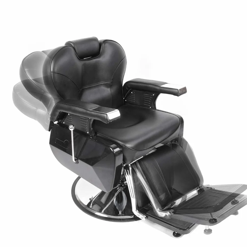 Poltrona da Parrucchiere Reclinabile Idraulica a 360° per Salone Professionale, 96 x 94 x 84 cm, Nero