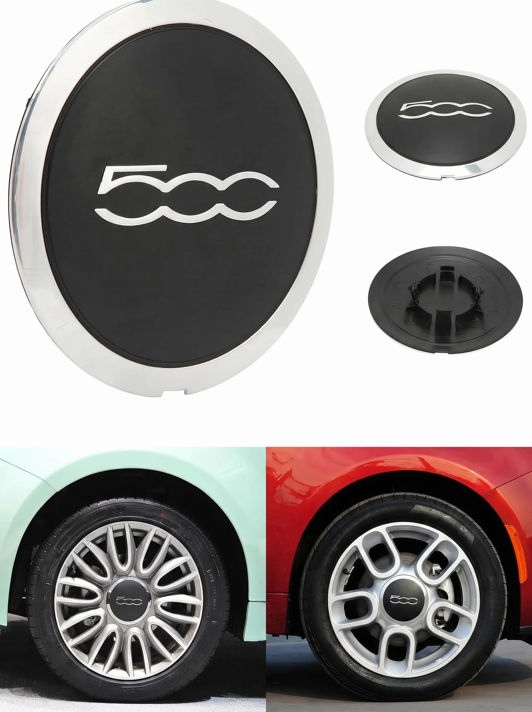Coprimozzo Fiat 500 OE 68078419AC 2008-2024 Srebrny