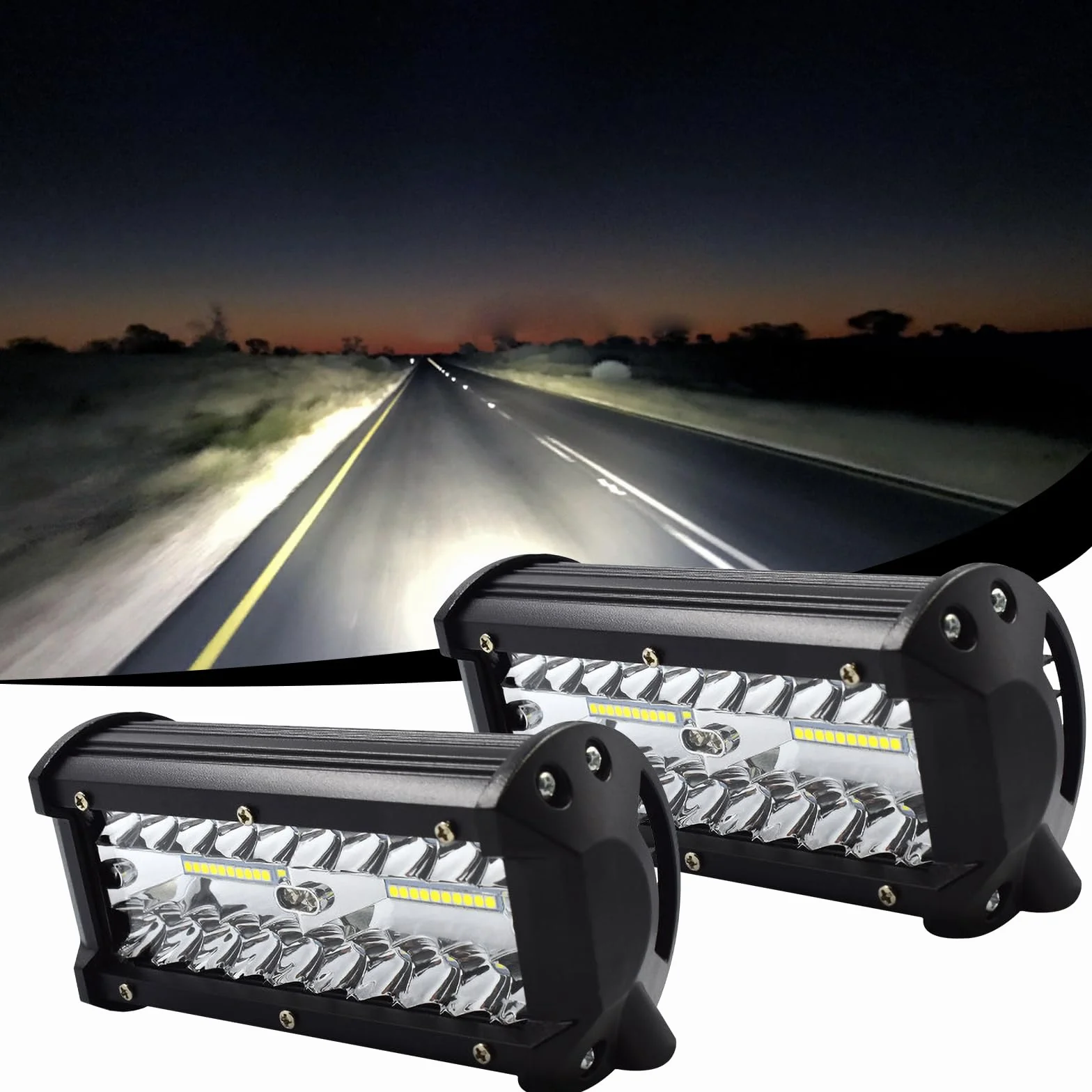 Vegena LED Faro da Lavoro 120W 12V/24V 6000k Impermeabile per SUV Trattori Auto (2 PCS)
