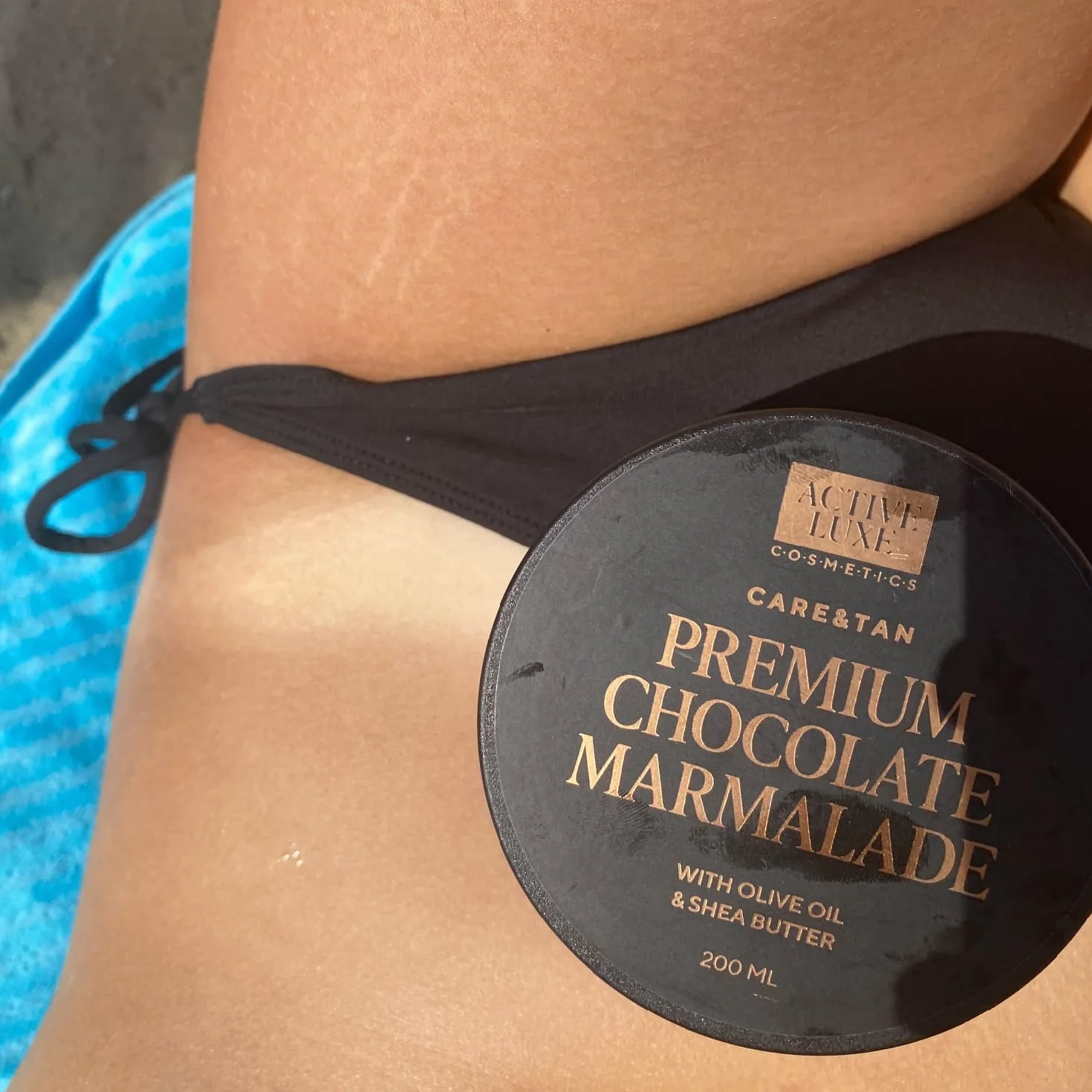 Active Luxe Marmellata di Cioccolato Premium – Crema Abbronzante Rapida con Carota e Olio d'Oliva – Crema Abbronzante Corpo per un Teint Più Scuro (200 ml)