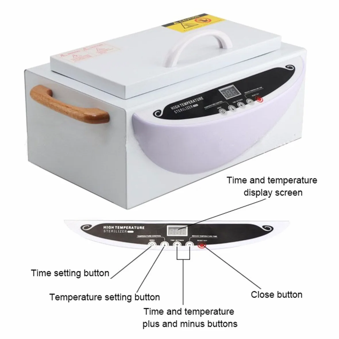 Sterilizzatore Ad Alta Temperatura 220℃, Sterilizzatore Portatile A Calore Secco Da 300 W E 2,2 L Per Strumenti Per Unghie Con Timer (0-120 Min), Per Dentistico, Per Tatuaggi E Saloni Di Manicure