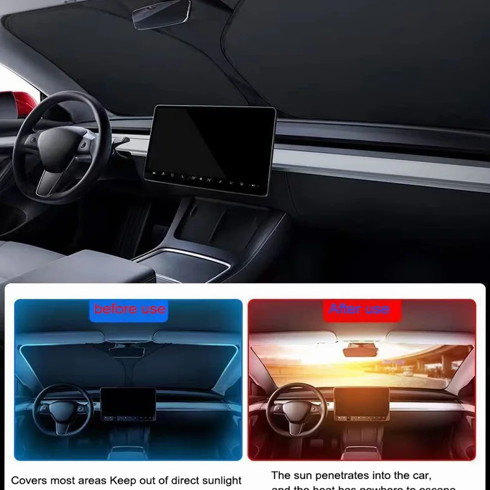 Parasole per Parabrezza Anteriore Auto Protezione UV Visiera Pieghevole Argento 140x70 cm