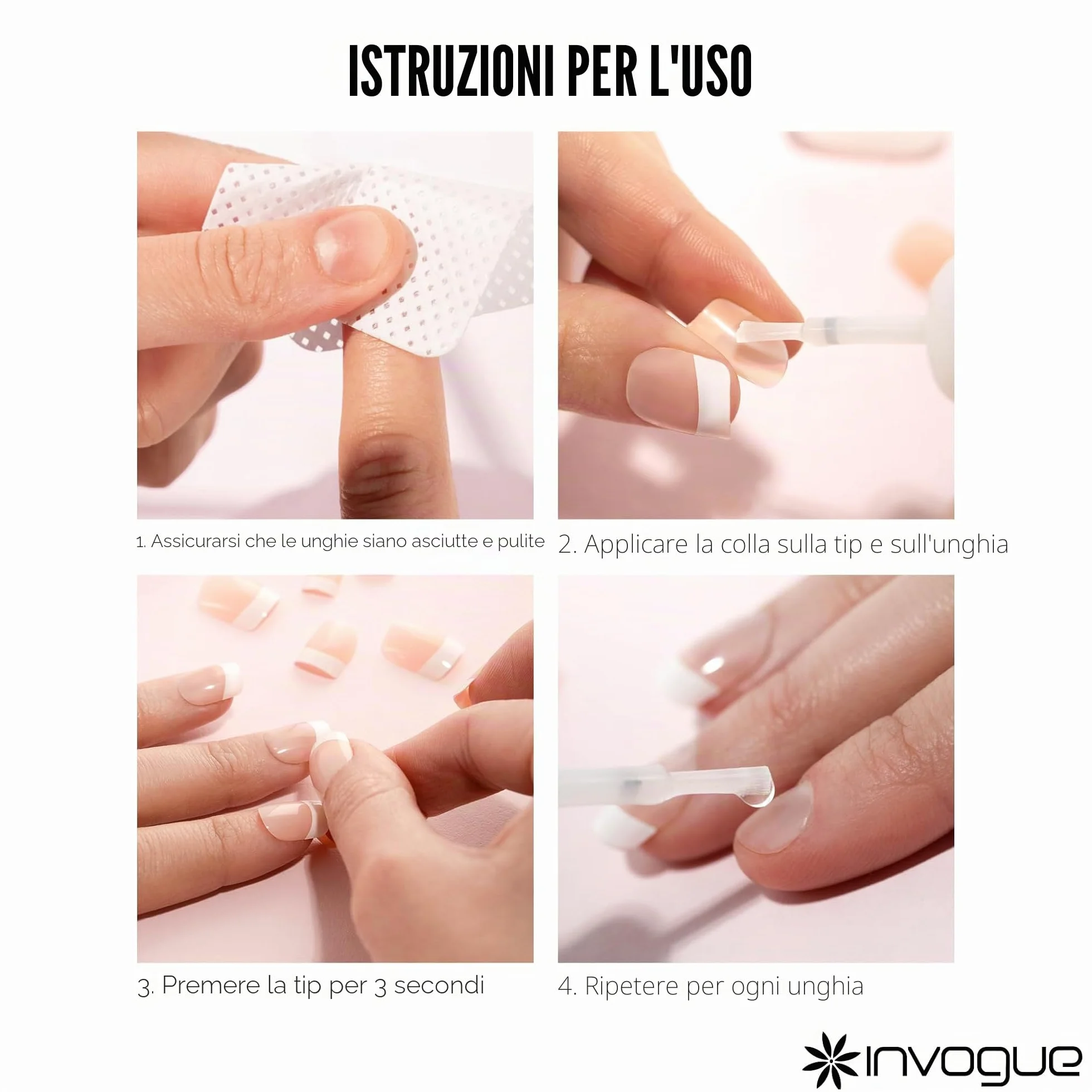 Invogue Colla per Unghie con Pennello, 10 ml