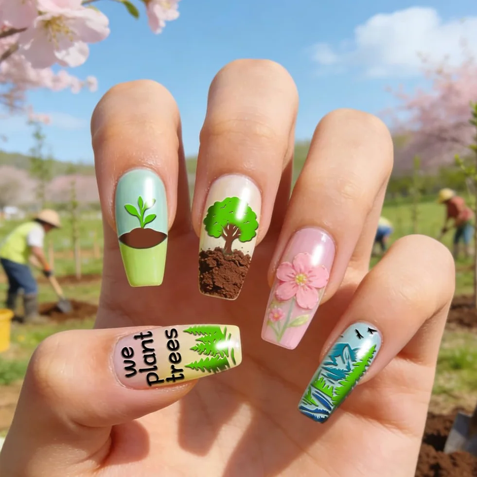 PH PandaHall 3 piastre per stampaggio unghie con alberi animali selvatici modelli per nail art montagne foresta manicure piastra timbro proteggere alberi unghie stencil arte per donne stampa manicure