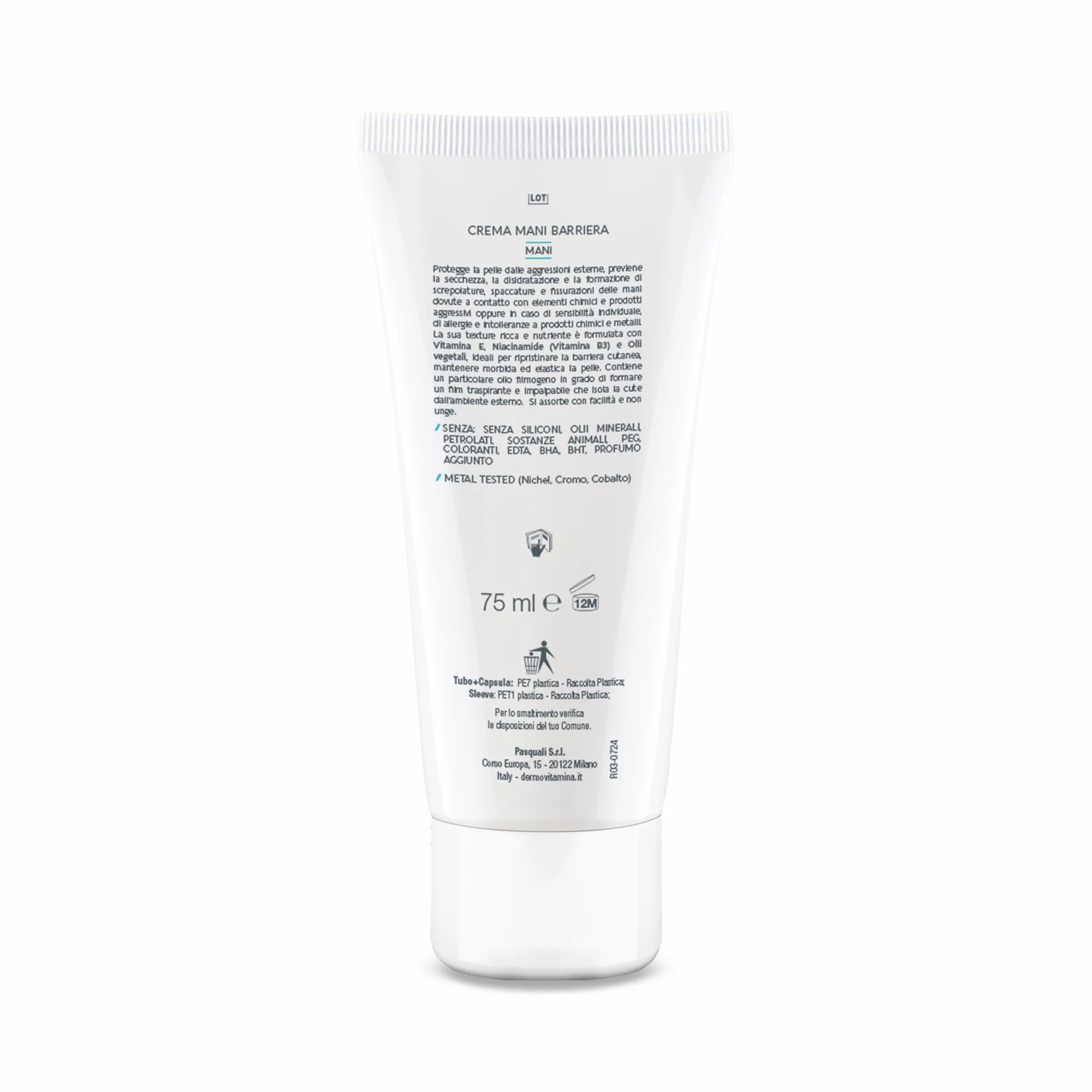 Dermovitamina Calmilene Extreme Crema Mani Barriera - Protezione per Pelle Sensibile e Irritata - Crema Mani Riparatrice - Con Vitamina E, Vitamina B3 e Oli Vegetali - 75ml