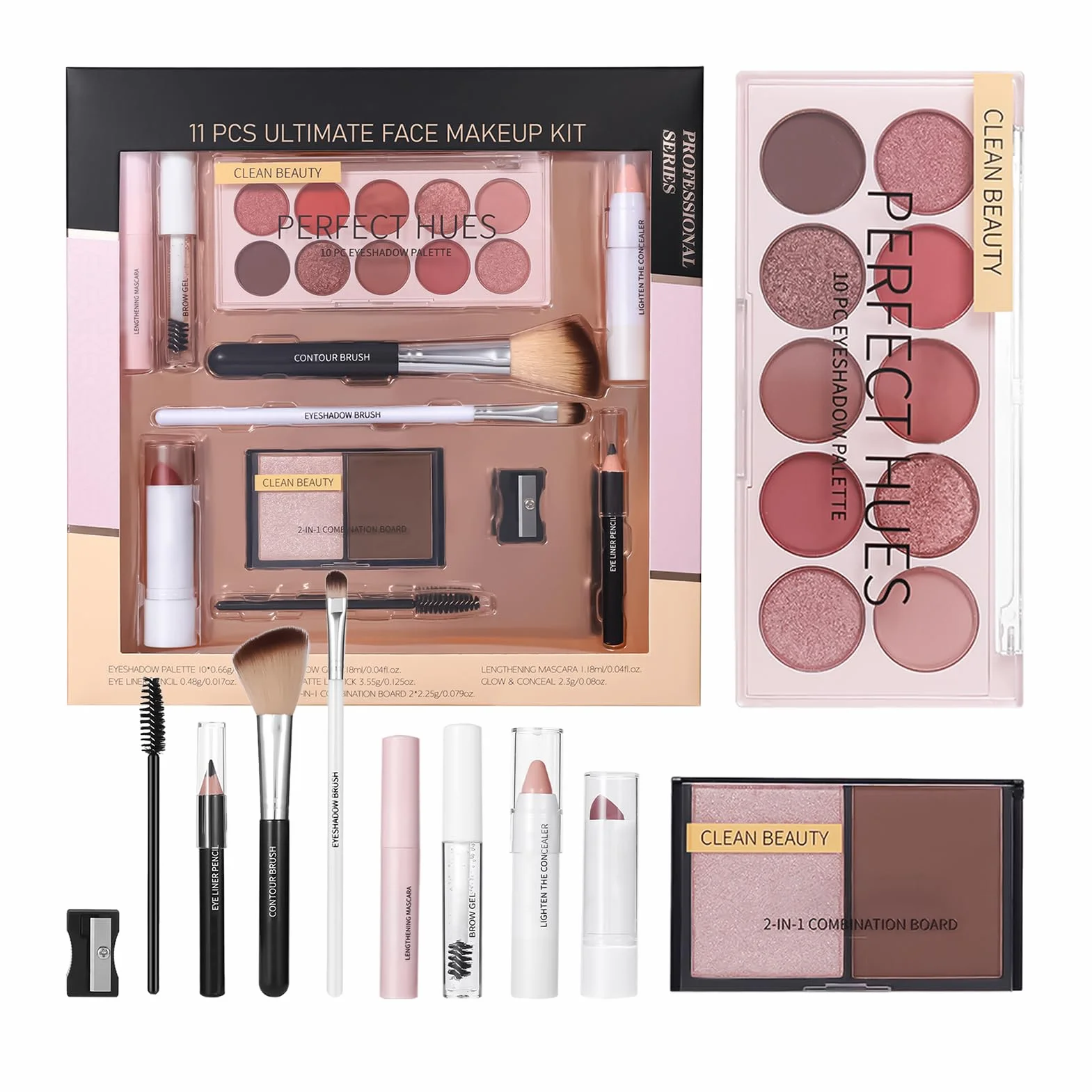 Kit trucco per adolescenti - Set regalo trucco per adolescenti, kit truccoo perr donne | 11 pezzi correttore evidenziatore ombretto mascara Dee pennello perr ciglia principianti