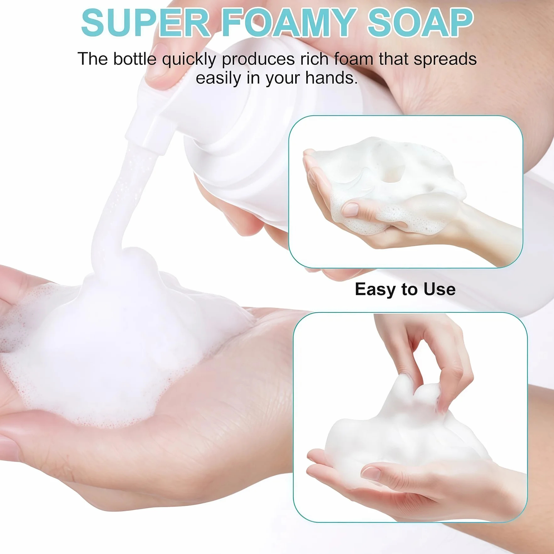 3 flaconi da 100 ml in plastica trasparente con erogatore a pompa, ricaricabili, da viaggio, dispenser per sapone per mani, shampoo, cosmetici, dispenser di schiuma