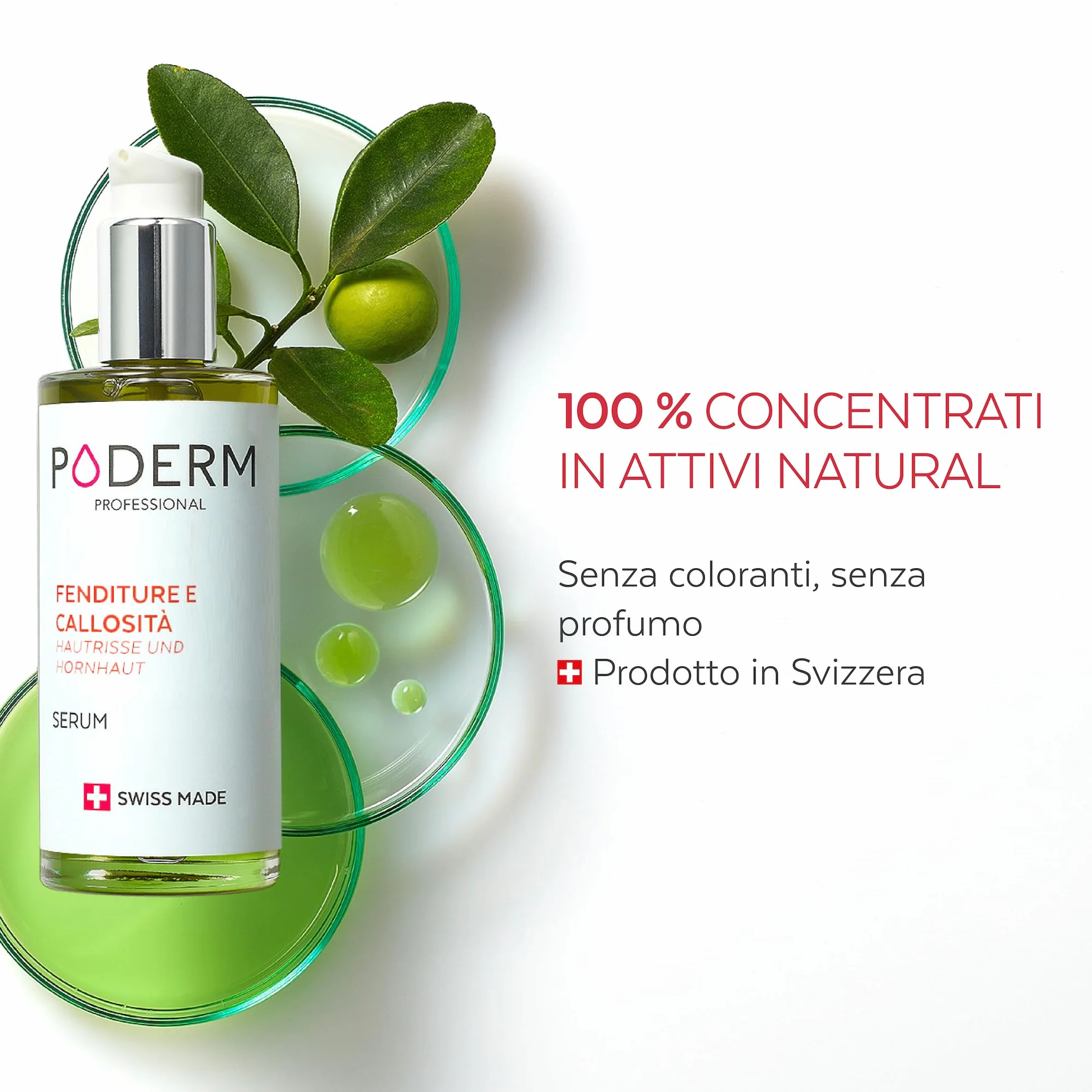 PODERM - FESSURE E CALLOSITÀ - Ripara e lenisce le fessure/Nutre e ammorbidisce le callosità - TRATTAMENTO INTENSIVO NOTTE 8H - Ingredienti 100% Naturali - Cura dei piedi - Swiss Made