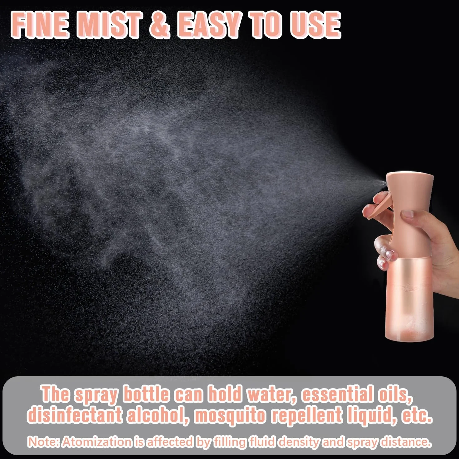 Bottiglia Spray a Nebbia Fine Ultra-Fine per Capelli Cura Pelle Piante Toelettatura Animali Pulizia Disinfezione