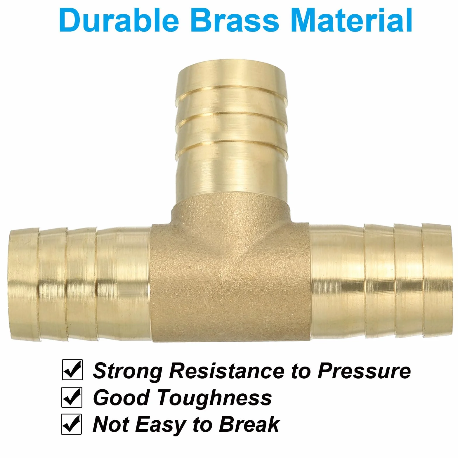PATIKIL 5/8" Raccordi A T Di Ottone, 2 Pezzi Unioni A 3 Vie Con Barbette E Fascette Per Aria Acqua Gas