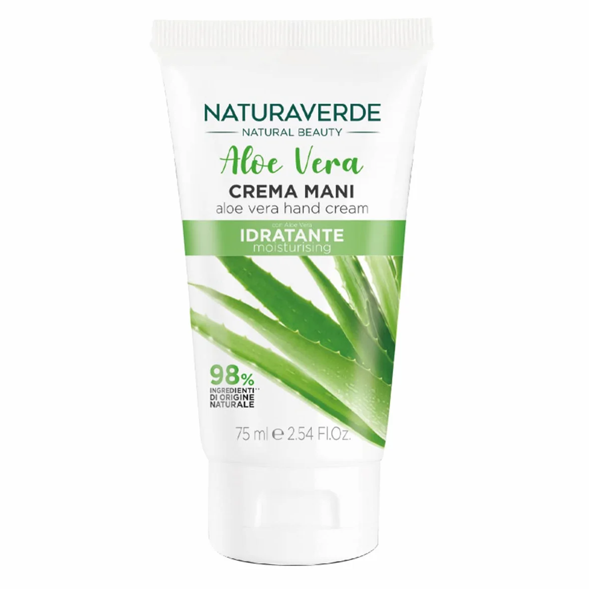 Naturaverde | Natural Beauty - Crema Mani Idratante all'Aloe Vera, per Mani Secche e Screpolate, Ingredienti di Origine Naturale, 75ml