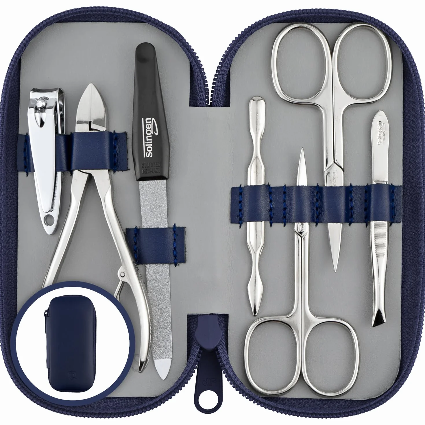 marQus Solingen Germania set manicure professionale 7 pezzi custodia in vera pelle