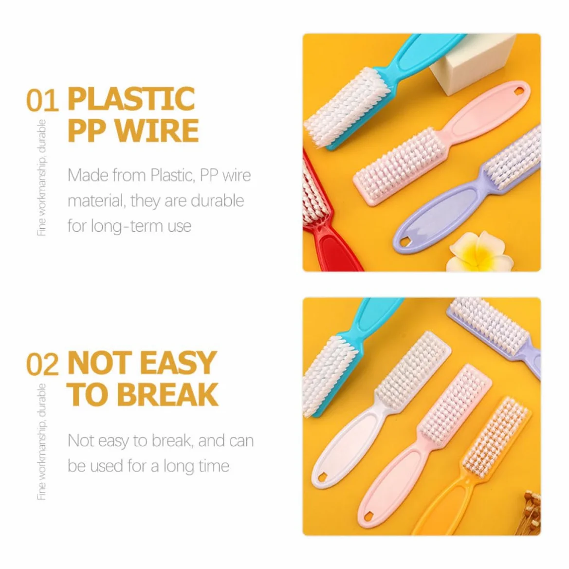 Spazzola per Unghie Colore Casuale 24 in Plastico Filo Pp, Facile da Trasportare da Usare, la Pulizia Unghie in Viaggio in Bagno