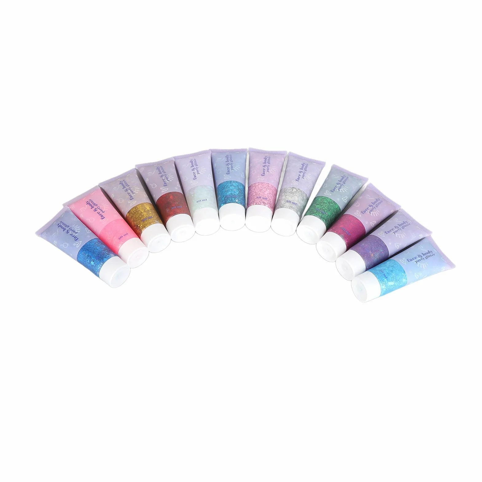 Chrees Gel Glitterato per il Corpo Olografico, Gel Scintillante con Paillettes Glitterate per il Viso in 12 Colori Cosmetico per Trucco e Feste per Festival