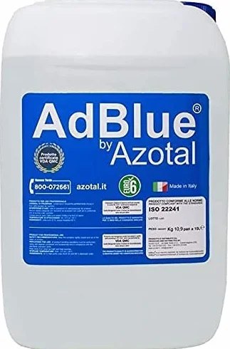 Azotal ADBLUE Additivo Liquido per Gas di Scarico Motori Diesel 10 Litri