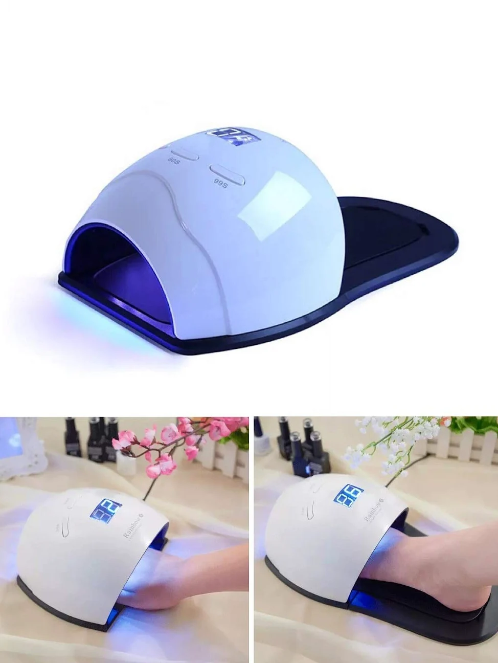 Ruihua Lampada Professionale per Unghie 2 in 1 UV/LED 48 W, Portatile rapida Polimerizzazione nuova Versione per Asciugare unghie delle dita dei piedi e delle dita,Articoli da regalo