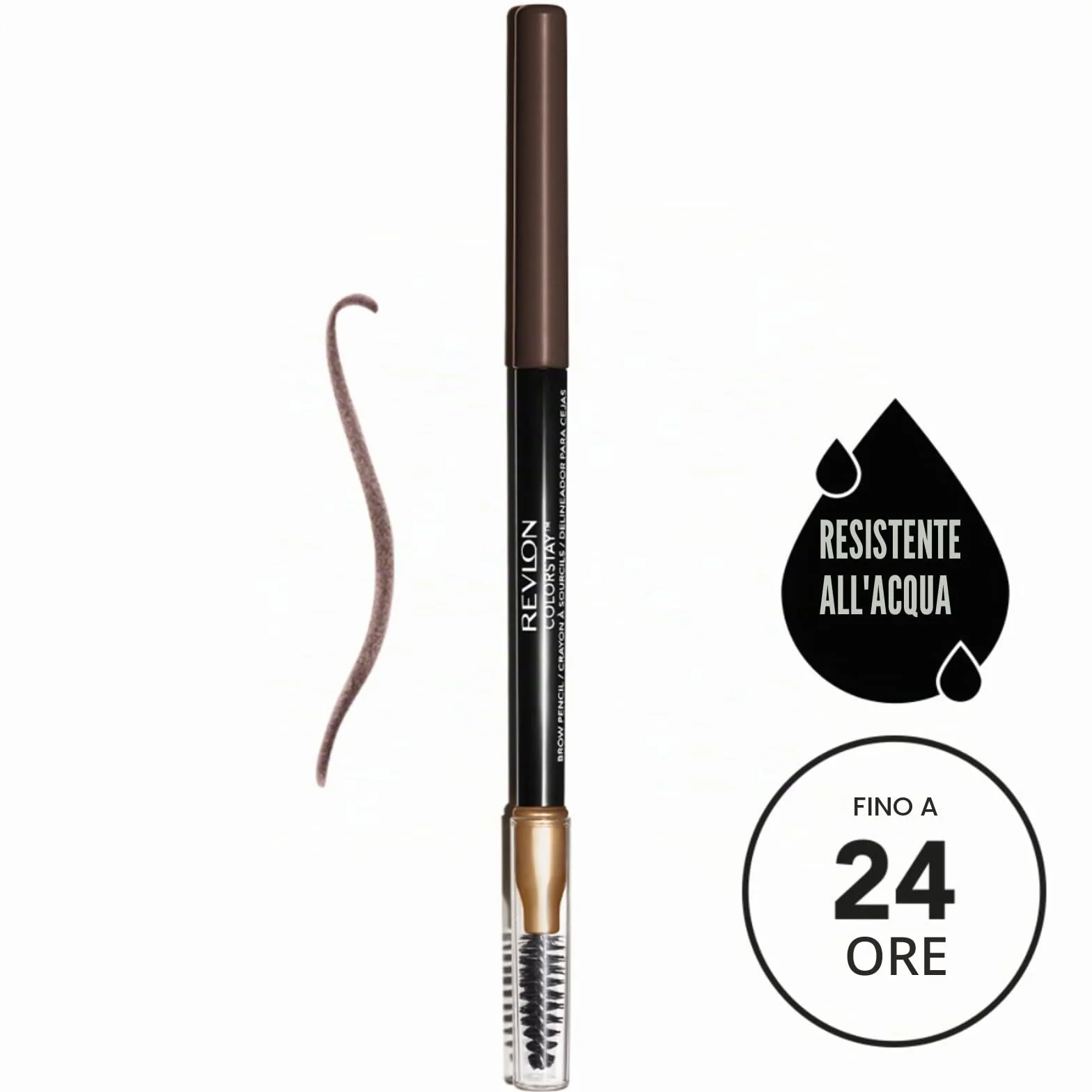 Revlon Colorstay Brow Pencil Matita Sopracciglia Lunga Durata, 220 Dark Brown