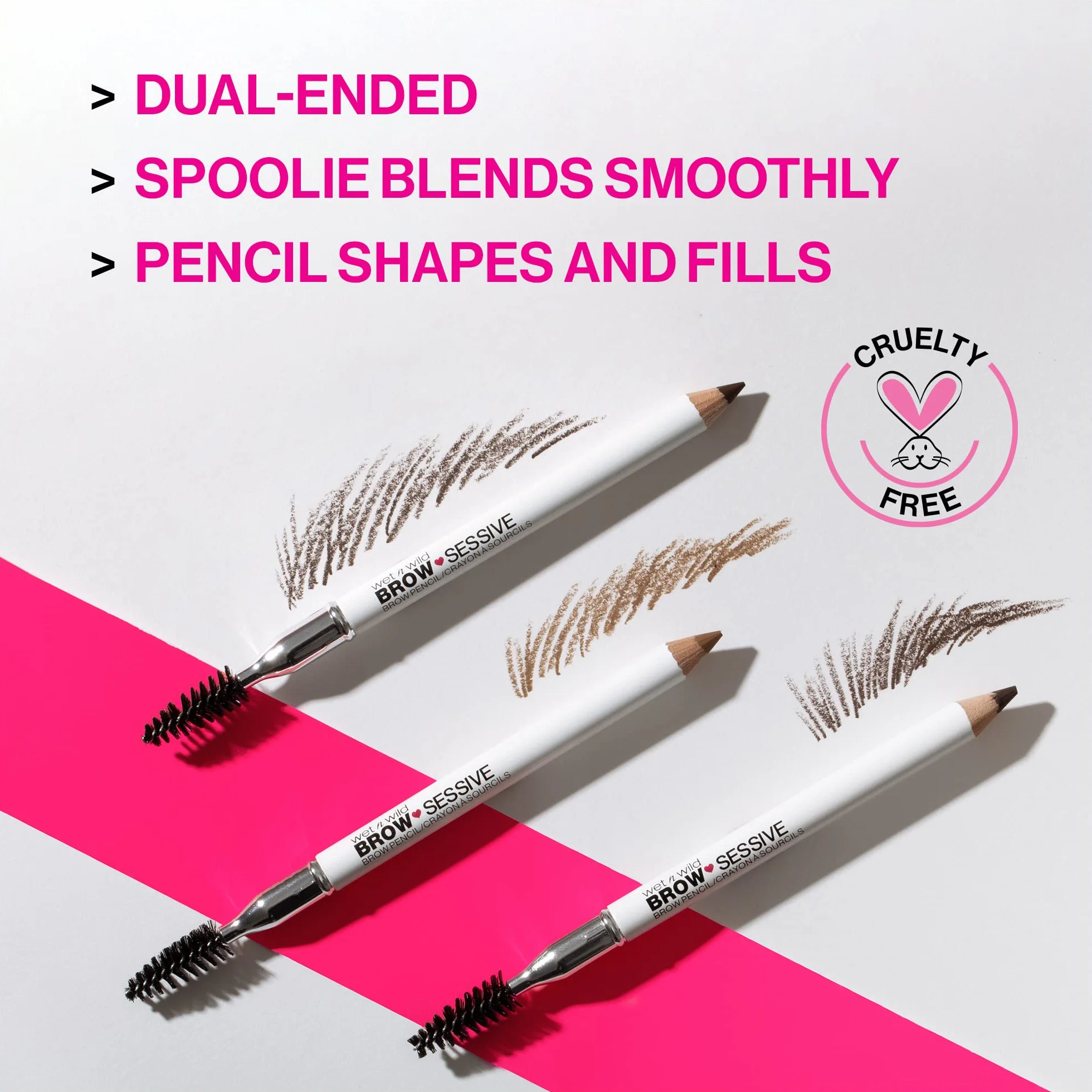 Wet n Wild, Matita Brow-Sessive, Matita a Doppia Punta con Pettinino per Sopracciglia Sottili e Spesse, Formula Naturale, Definizione del Colore Progressiva, Castano Scuro