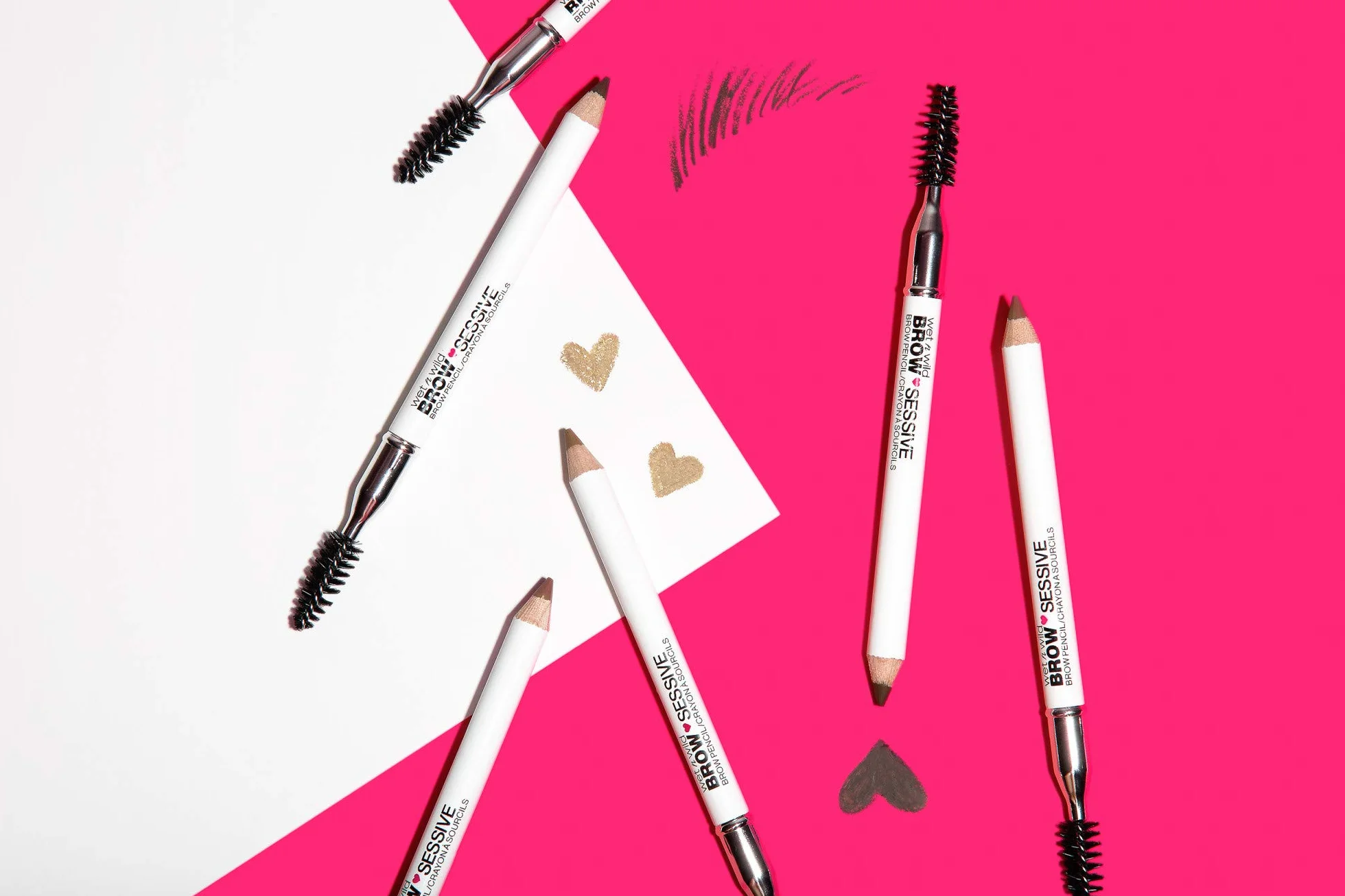 Wet n Wild, Matita Brow-Sessive, Matita a Doppia Punta con Pettinino per Sopracciglia Sottili e Spesse, Formula Naturale, Definizione del Colore Progressiva, Castano Scuro