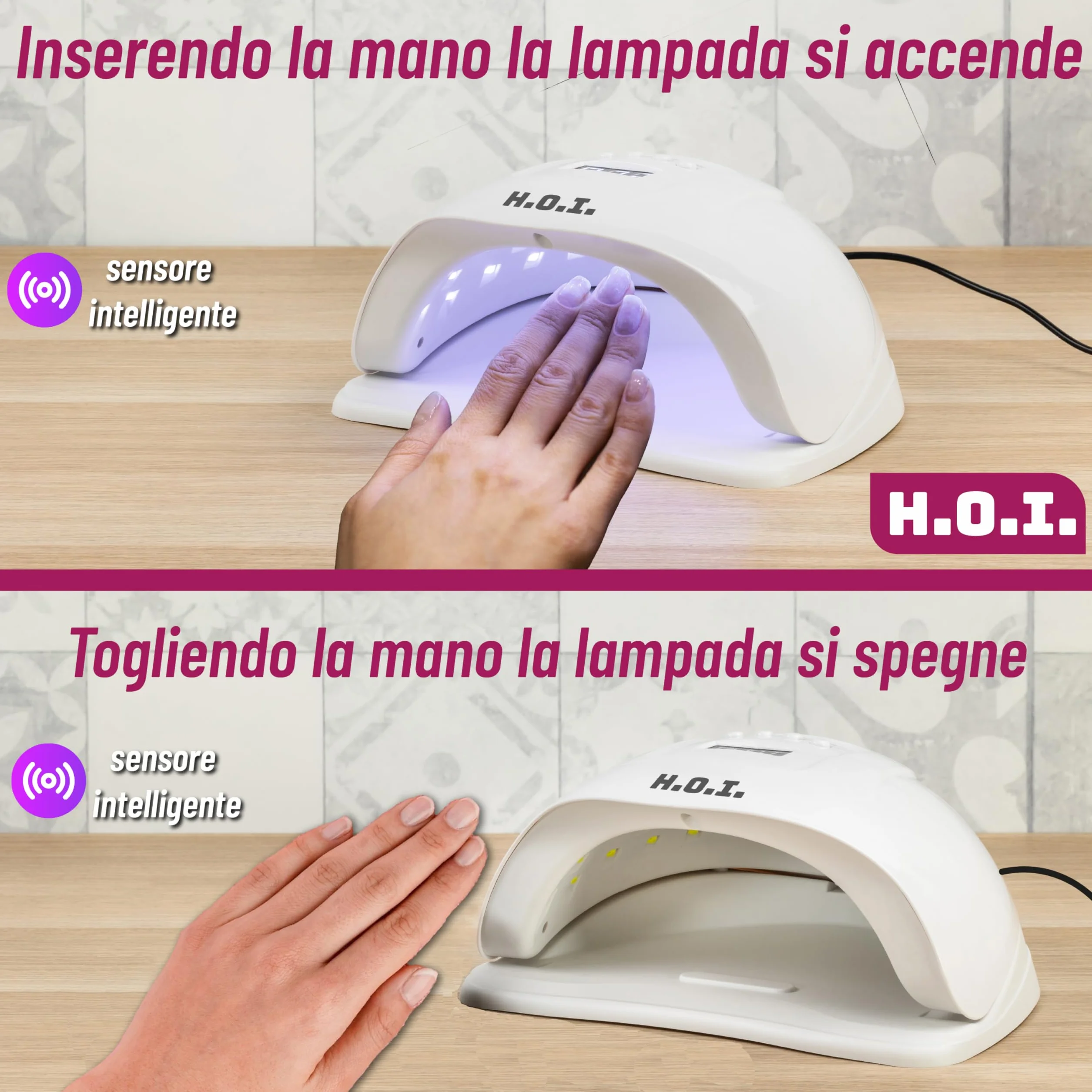 Lampada Unghie UV LED 48W Professionale con Sensore Automatico e Timer (30s/60s/90s) – Asciuga Smalto Semipermanente, Gel Ricostruzione, Nail Art, Manicure e Pedicure, Uso Domestico e Salone